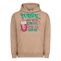 Pigment Burro sorry my iced coffee made me latte Urban Hoodie - MaliasSmallBusiness