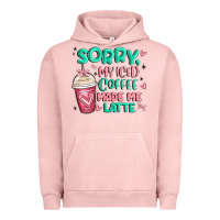Pigment Salmon sorry my iced coffee made me latte Urban Hoodie - MaliasSmallBusiness
