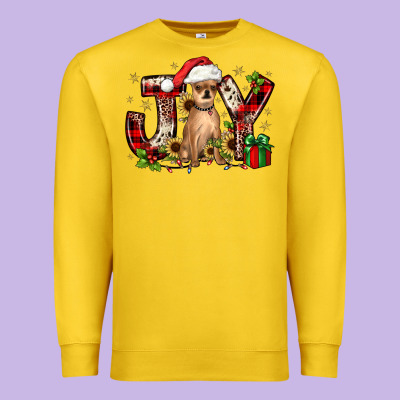 Christmas Joy Chihuahua Premium Sweatshirt Designed By Jahusdesignshop