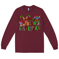 Burgundy cup of chocolate and  with christmas stitch elf Long Sleeve Tee - AdoDesignShop