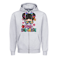 Heather Grey hello second grade kid Zipper Hoodie - texasbilliewilder