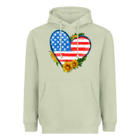 Matcha usa flag heart with sunflower Heavyweight Hoodie - HRA Design Shop