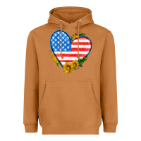 Meerkat usa flag heart with sunflower Heavyweight Hoodie - HRA Design Shop