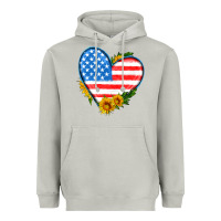 Moon Dust usa flag heart with sunflower Heavyweight Hoodie - HRA Design Shop