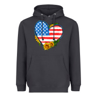 Smoke usa flag heart with sunflower Heavyweight Hoodie - HRA Design Shop