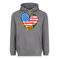 Storm usa flag heart with sunflower Heavyweight Hoodie - HRA Design Shop