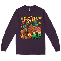 Plum Festive af Christmas black girl sneakers Long Sleeve Tee - RanaPortraitStore