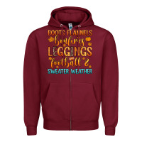 Burgundy boots flannels bonfires leggins football Zipper Hoodie - Zillion Design Studio