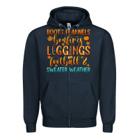 Navy boots flannels bonfires leggins football Zipper Hoodie - Zillion Design Studio