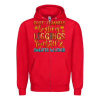Red boots flannels bonfires leggins football Zipper Hoodie - Zillion Design Studio