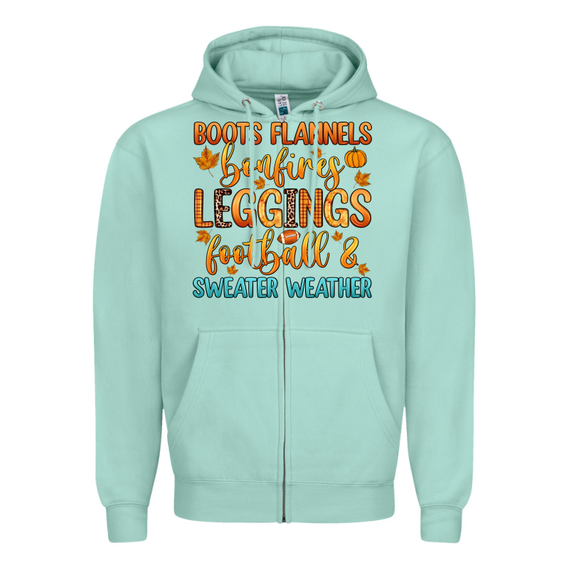 Boots Flannels Bonfires Leggins Football Zipper Hoodie by Zillion Design Studio | Teevron