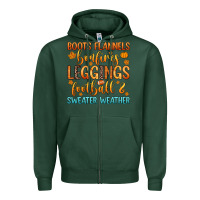 Sports Green boots flannels bonfires leggins football Zipper Hoodie - Zillion Design Studio