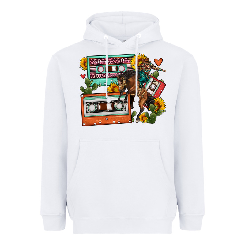 Rodeo Sunflower Cactus Cassette Heavyweight Hoodie by FaDigitalArtStudio | Teevron