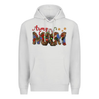 Dove Grey Christmas Army Mom Premium Hoodie - NancyCooperArtShop