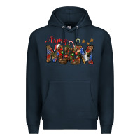 Navy Christmas Army Mom Premium Hoodie - NancyCooperArtShop