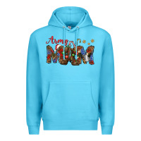 Ocean Blue Christmas Army Mom Premium Hoodie - NancyCooperArtShop