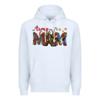 White Christmas Army Mom Premium Hoodie - NancyCooperArtShop