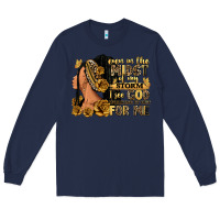 Navy Even in the midst of my storm afro woman Long Sleeve Tee - RanaPortraitStore