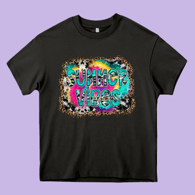 Summer Vibes Heavy Core Tee Designed By Cowhidedigitalart