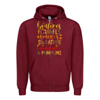 Burgundy bonfires flannels s'mores campfires and pumpkins Zipper Hoodie - Zillion Design Studio