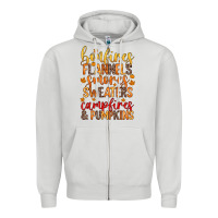 Dove Grey bonfires flannels s'mores campfires and pumpkins Zipper Hoodie - Zillion Design Studio