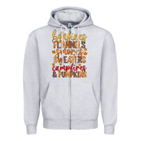 Heather Grey bonfires flannels s'mores campfires and pumpkins Zipper Hoodie - Zillion Design Studio
