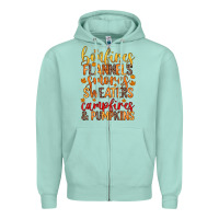 Seafoam bonfires flannels s'mores campfires and pumpkins Zipper Hoodie - Zillion Design Studio
