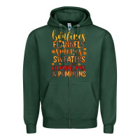 Sports Green bonfires flannels s'mores campfires and pumpkins Zipper Hoodie - Zillion Design Studio