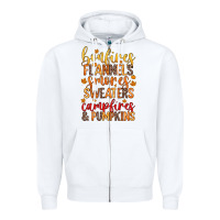 White bonfires flannels s'mores campfires and pumpkins Zipper Hoodie - Zillion Design Studio