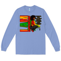 Colony Blue I am black history Afro American woman Long Sleeve Tee - RanaPortraitStore