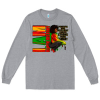 Heather Grey I am black history Afro American woman Long Sleeve Tee - RanaPortraitStore