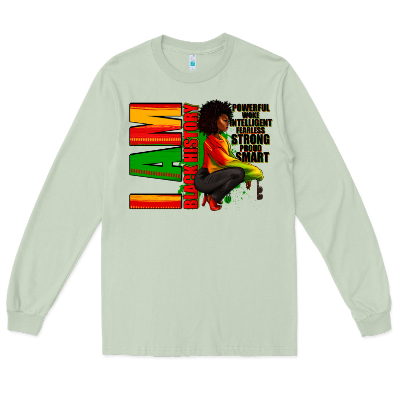 I Am Black History Afro American Woman Long Sleeve Tee by RanaPortraitStore | Teevron