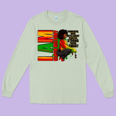 Long Sleeve Tee I am black history Afro American woman
