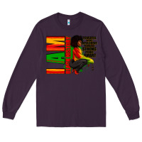 Plum I am black history Afro American woman Long Sleeve Tee - RanaPortraitStore