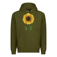 Army Green giganteus sunflower Premium Hoodie - LillyAllenDesigns