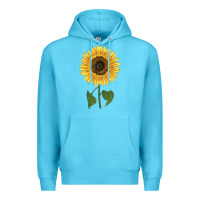 Ocean Blue giganteus sunflower Premium Hoodie - LillyAllenDesigns