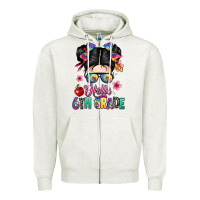 Oatmeal Heather hello sixth grade kid Zipper Hoodie - texasbilliewilder