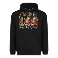Black I Tackled 100 Days of School Heavyweight Hoodie - RacoonDesign