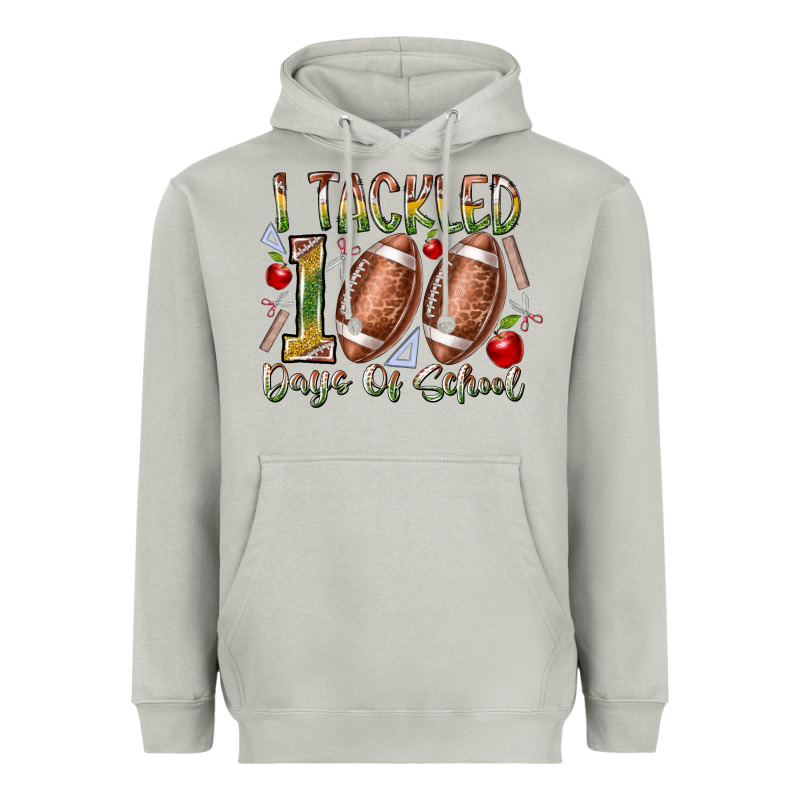I Tackled 100 Days Of School Heavyweight Hoodie by RacoonDesign | Teevron
