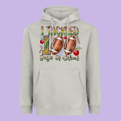 I Tackled 100 Days Of School Heavyweight Hoodie Designed By Racoondesign