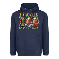 Navy I Tackled 100 Days of School Heavyweight Hoodie - RacoonDesign