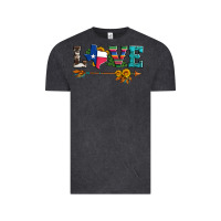 Vintage Black love texas serape cowhide cactus and sunflowers Vintage Tee - Artiststas