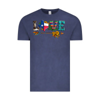 Vintage Denim love texas serape cowhide cactus and sunflowers Vintage Tee - Artiststas