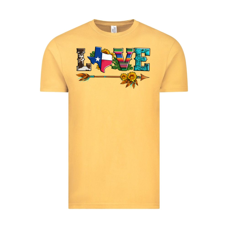 Love Texas Serape Cowhide Cactus And Sunflowers Vintage Tee by Artiststas | Teevron