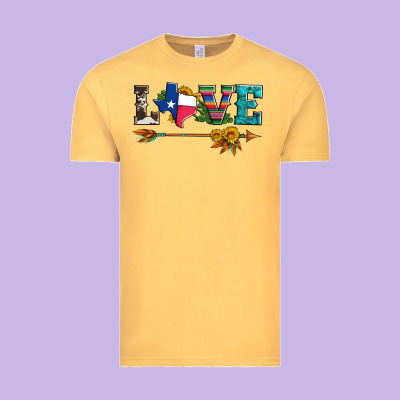 Love Texas Serape Cowhide Cactus And Sunflowers Vintage Tee Designed By Artiststas