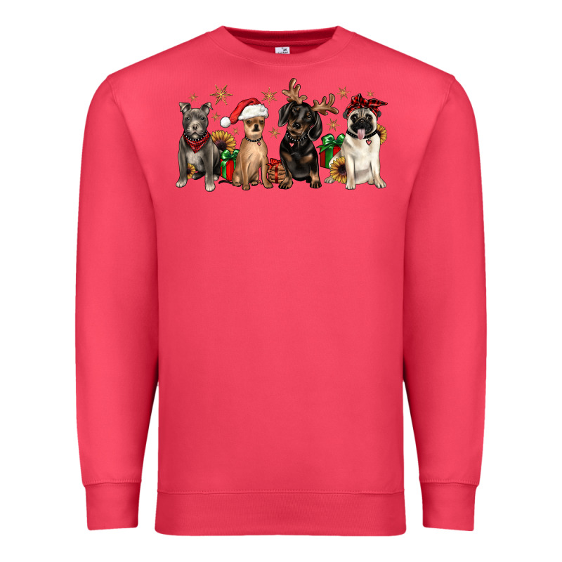 Christmas Chihuahua Pitbull Pug Dachshund Premium Sweatshirt by JahusDesignShop | Teevron