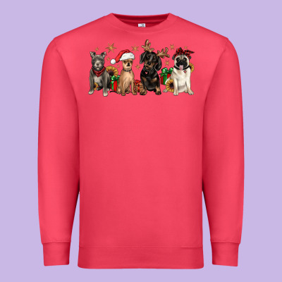 Christmas Chihuahua Pitbull Pug Dachshund Premium Sweatshirt Designed By Jahusdesignshop