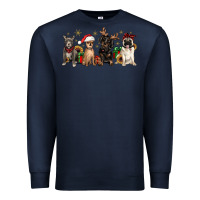 Navy christmas chihuahua pitbull pug dachshund Premium Sweatshirt - JahusDesignShop