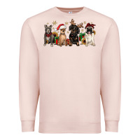 Pale Pink christmas chihuahua pitbull pug dachshund Premium Sweatshirt - JahusDesignShop