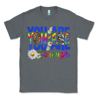 Charcoal Heather you are enough with daisies Classic Tee - texasbilliewilder